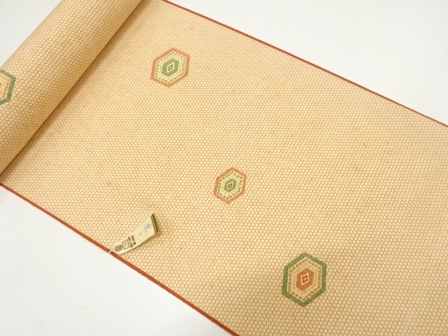 JAPANESE KIMONO / ANTIQUE BOLT FOR KIMONO / WOVEN FLORAL PATTERN TORTO